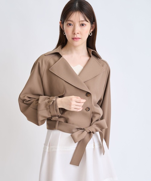 NOELA（ノエラ）の「ラグランショートトレンチ（その他アウター・レディース・オフホワイト/ベージュ/モカ・S/M）」の7枚目の写真