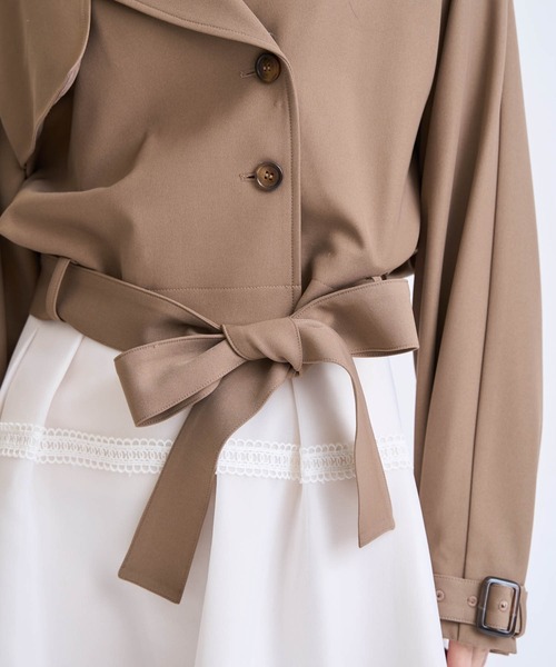 NOELA（ノエラ）の「ラグランショートトレンチ（その他アウター・レディース・オフホワイト/ベージュ/モカ・S/M）」の9枚目の写真