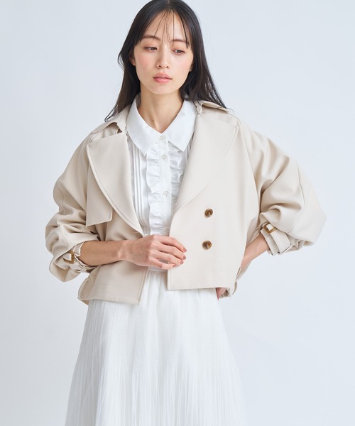 NOELA（ノエラ）の「ラグランショートトレンチ（その他アウター・レディース・オフホワイト/ベージュ/モカ・S/M）」の15枚目の写真