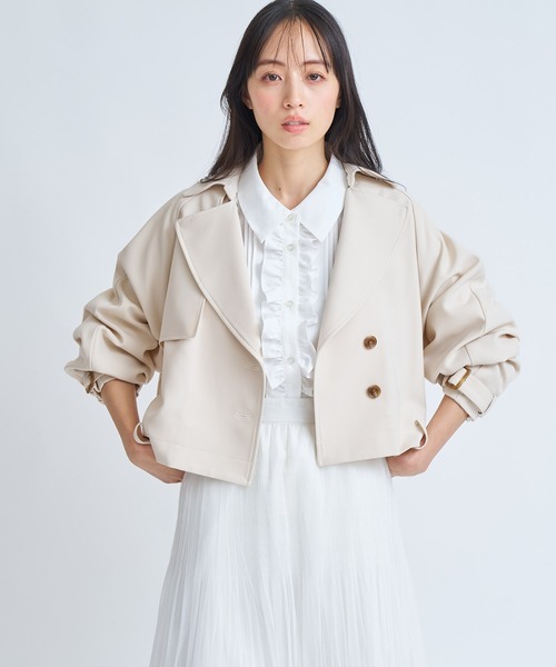 NOELA（ノエラ）の「ラグランショートトレンチ（その他アウター・レディース・オフホワイト/ベージュ/モカ・S/M）」の16枚目の写真
