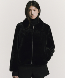 PREMIUM SOFT GLOW FUR JACKET_BLACK
