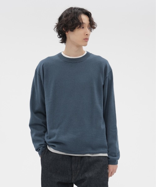 MARGARET HOWELL(マーガレットハウエル)の「MERINO COTTON TWIST(ニット/セーター・メンズ・ライトブラウン/ダークブルー・LARGE/MEDIUM)」の1枚目の写真