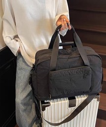 トラベルバッグ 1段階膨張 シューズ収納付き キャリーオン ボストンバッグ