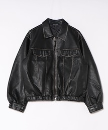 ８(eight)（エイト）の「ヴィンテージ加工PUジップGジャン（ブルゾン）」