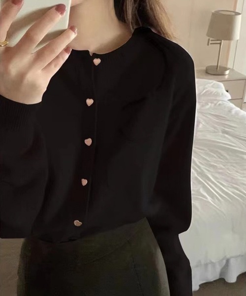 Miniministore(ミニミニストア)の「ニットカーディガン レディース 韓国風(カーディガン/ボレロ・レディース・ブラック/ライトベージュ/グレー/ネイビー/ピンク・FREE)」の1枚目の写真