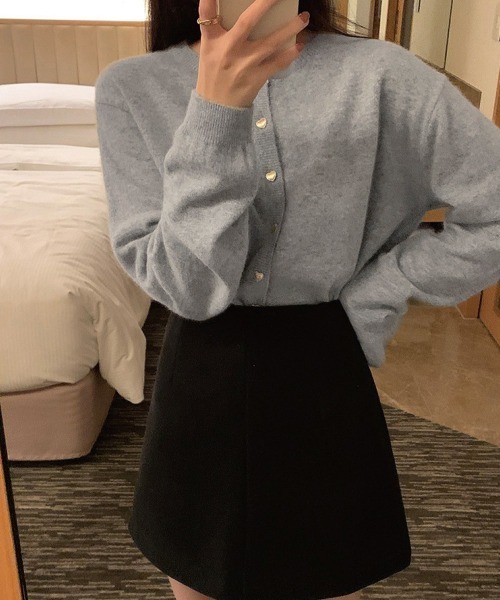 Miniministore(ミニミニストア)の「ニットカーディガン レディース 韓国風(カーディガン/ボレロ・レディース・ブラック/ライトベージュ/グレー/ネイビー/ピンク・FREE)」の13枚目の写真