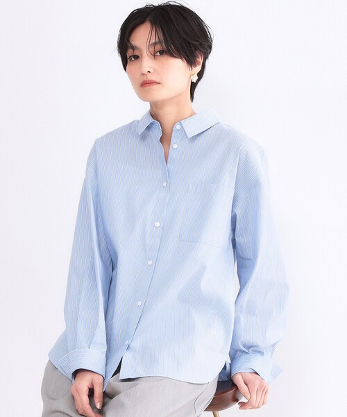 OPAQUE.CLIP（オペークドットクリップ）の「レギュラーカラーシャツ/ストライプアソート【洗濯機OK】（シャツ/ブラウス・レディース・ピンク/ライトブルー/イエロー系その他4/サックスブルー系2/ホワイト・38/40）」の3枚目の写真