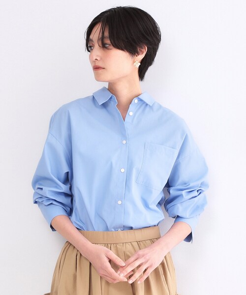 OPAQUE.CLIP（オペークドットクリップ）の「レギュラーカラーシャツ/ストライプアソート【洗濯機OK】（シャツ/ブラウス・レディース・ピンク/ライトブルー/イエロー系その他4/サックスブルー系2/ホワイト・38/40）」の2枚目の写真