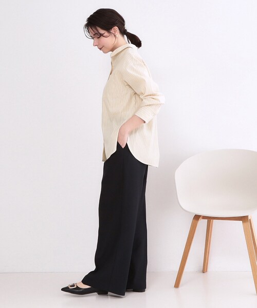 OPAQUE.CLIP（オペークドットクリップ）の「レギュラーカラーシャツ/ストライプアソート【洗濯機OK】（シャツ/ブラウス・レディース・ピンク/ライトブルー/イエロー系その他4/サックスブルー系2/ホワイト・38/40）」の10枚目の写真