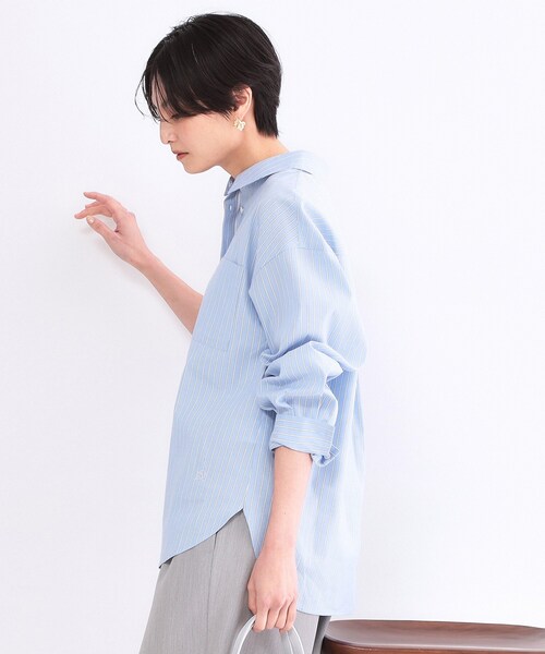 OPAQUE.CLIP（オペークドットクリップ）の「レギュラーカラーシャツ/ストライプアソート【洗濯機OK】（シャツ/ブラウス・レディース・ピンク/ライトブルー/イエロー系その他4/サックスブルー系2/ホワイト・38/40）」の12枚目の写真