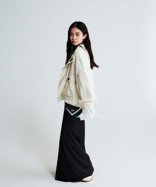 JEANASIS（ジーナシス）の「アソートワッシャーサテンマキシスカート/638845（スカート・レディース・ナチュラル/ブラック/パープル系その他・MEDIUM/SMALL）」の4枚目の写真