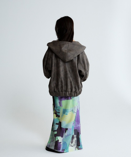 JEANASIS（ジーナシス）の「アソートワッシャーサテンマキシスカート/638845（スカート・レディース・ナチュラル/ブラック/パープル系その他・MEDIUM/SMALL）」の12枚目の写真