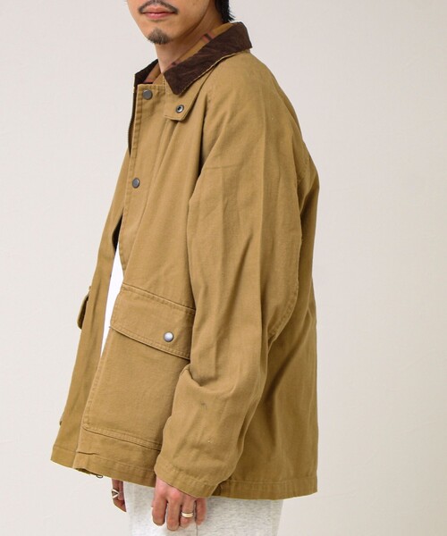 GLOSTER（グロスター）の「【ダック地/デニム】衿コール カバーオール（カバーオール・メンズ・ベージュ/インディゴブルー・L/M）」の8枚目の写真