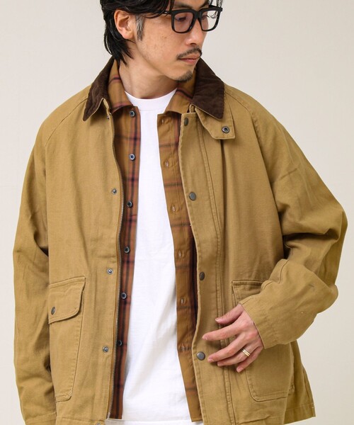 GLOSTER（グロスター）の「【ダック地/デニム】衿コール カバーオール（カバーオール・メンズ・ベージュ/インディゴブルー・L/M）」の9枚目の写真