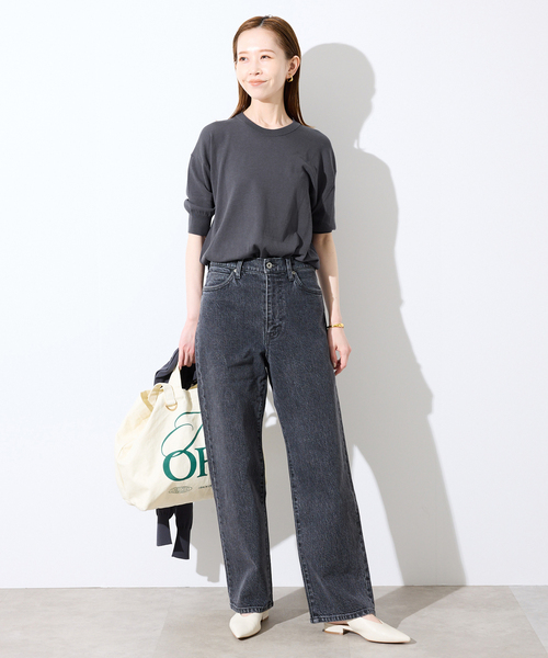 SLOBE IENA（スローブイエナ）の「《シリーズあり》コットンキュプラハーフスリーブプルオーバー（ニット/セーター・レディース・ベージュ/ピンク/チャコールグレー/アイボリー・FREE）」の18枚目の写真