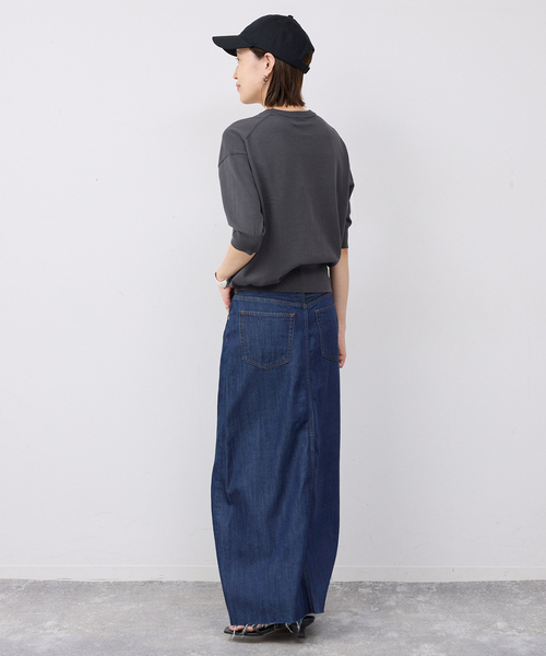 SLOBE IENA（スローブイエナ）の「《シリーズあり》コットンキュプラハーフスリーブプルオーバー（ニット/セーター・レディース・ベージュ/ピンク/チャコールグレー/アイボリー・FREE）」の22枚目の写真