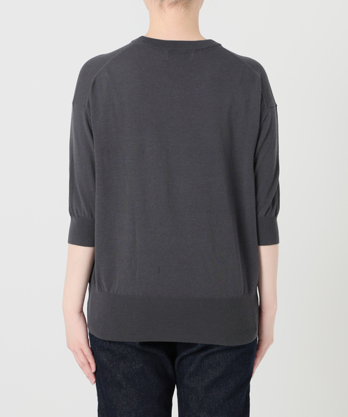 SLOBE IENA（スローブイエナ）の「《シリーズあり》コットンキュプラハーフスリーブプルオーバー（ニット/セーター・レディース・ベージュ/ピンク/チャコールグレー/アイボリー・FREE）」の8枚目の写真