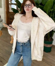 clear（クリア）の「【WEB限定】リボン柄ジップパーカー［韓国ファッション ガーリー］（パーカー）」