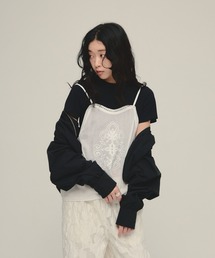 eL（エル）の「【eL】Mesh Lace Embroidery Cami/645575（キャミソール）」