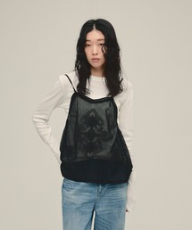 eL（エル）の「【eL】Mesh Lace Embroidery Cami/645575（キャミソール）」