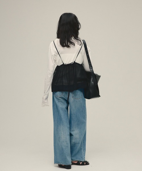 eL（エル）の「【eL】Mesh Lace Embroidery Cami/645575（キャミソール・レディース・オフホワイト/ブラック・FREE）」の18枚目の写真