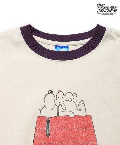 FRUIT OF THE LOOM(フルーツオブザルーム)の「【FRUIT OF THE LOOM】FTL x PEANUTS 19/-スラブ天竺4 / ピーナッツ スヌーピー 半袖Tシャツ(Tシャツ/カットソー・メンズ・アイボリー・S/L/M)」の3枚目の写真
