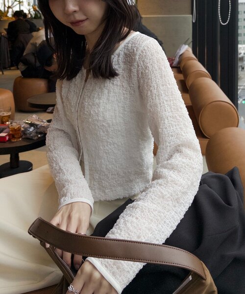 CAPRICIEUX LE'MAGE（カプリシューレマージュ）の「【mana企画】シャーリングホックブラウス（シャツ/ブラウス・レディース・ブラック/イエロー/ホワイト・FREE）」の9枚目の写真