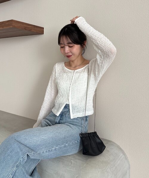 CAPRICIEUX LE'MAGE（カプリシューレマージュ）の「【mana企画】シャーリングホックブラウス（シャツ/ブラウス・レディース・ブラック/イエロー/ホワイト・FREE）」の11枚目の写真