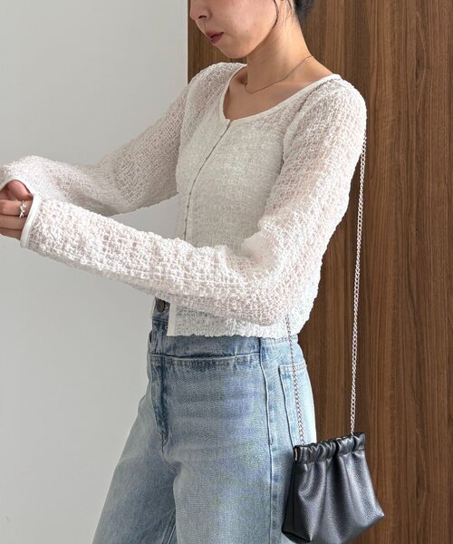 CAPRICIEUX LE'MAGE（カプリシューレマージュ）の「【mana企画】シャーリングホックブラウス（シャツ/ブラウス・レディース・ブラック/イエロー/ホワイト・FREE）」の17枚目の写真