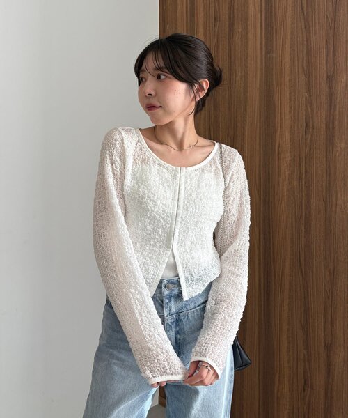 CAPRICIEUX LE'MAGE（カプリシューレマージュ）の「【mana企画】シャーリングホックブラウス（シャツ/ブラウス・レディース・ブラック/イエロー/ホワイト・FREE）」の19枚目の写真