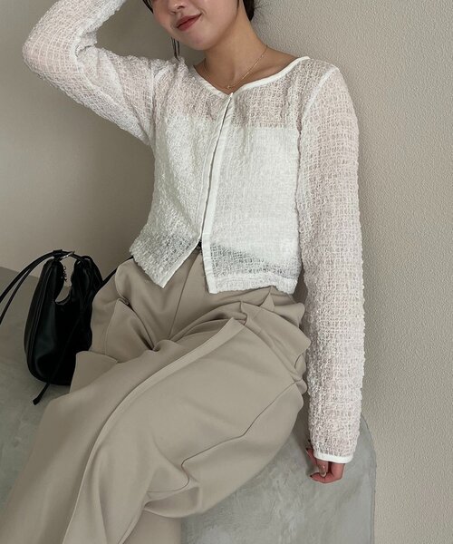 CAPRICIEUX LE'MAGE（カプリシューレマージュ）の「【mana企画】シャーリングホックブラウス（シャツ/ブラウス・レディース・ブラック/イエロー/ホワイト・FREE）」の21枚目の写真