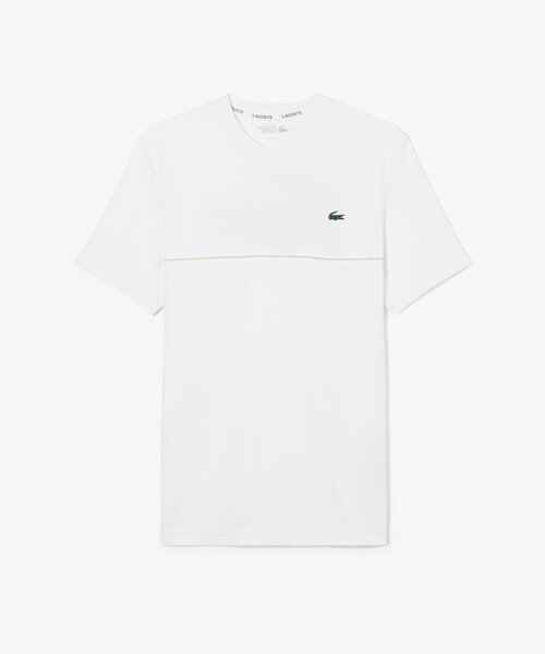 LACOSTE(ラコステ)の「UVカット ウルトラドライ バックプリント鹿の子地Tシャツ(Tシャツ/カットソー・メンズ・ホワイト/ネイビー・3/4/5)」の5枚目の写真