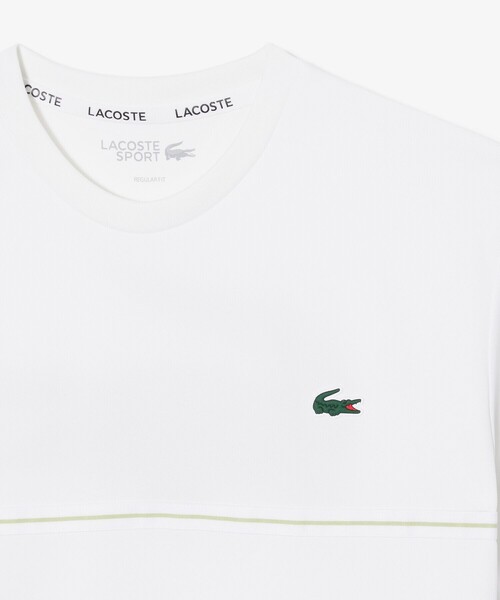 LACOSTE(ラコステ)の「UVカット ウルトラドライ バックプリント鹿の子地Tシャツ(Tシャツ/カットソー・メンズ・ホワイト/ネイビー・3/4/5)」の7枚目の写真