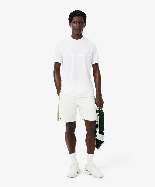 LACOSTE(ラコステ)の「UVカット ウルトラドライ バックプリント鹿の子地Tシャツ(Tシャツ/カットソー・メンズ・ホワイト/ネイビー・3/4/5)」の10枚目の写真