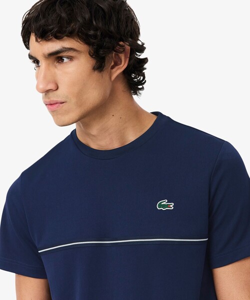 LACOSTE(ラコステ)の「UVカット ウルトラドライ バックプリント鹿の子地Tシャツ(Tシャツ/カットソー・メンズ・ホワイト/ネイビー・3/4/5)」の12枚目の写真
