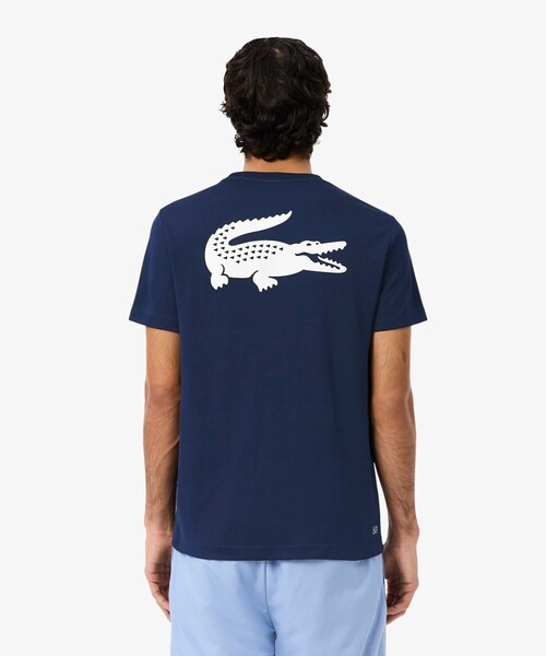 LACOSTE(ラコステ)の「UVカット ウルトラドライ バックプリント鹿の子地Tシャツ(Tシャツ/カットソー・メンズ・ホワイト/ネイビー・3/4/5)」の13枚目の写真