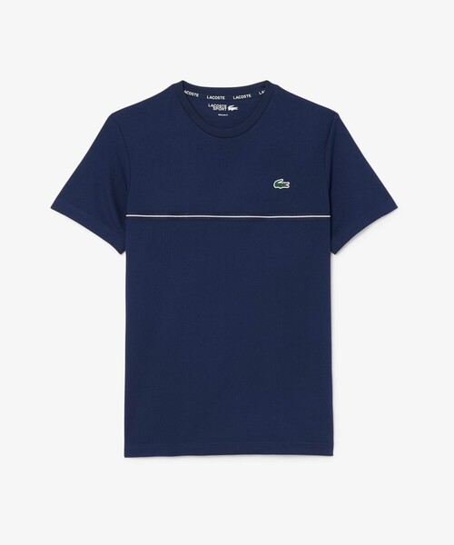 LACOSTE(ラコステ)の「UVカット ウルトラドライ バックプリント鹿の子地Tシャツ(Tシャツ/カットソー・メンズ・ホワイト/ネイビー・3/4/5)」の14枚目の写真