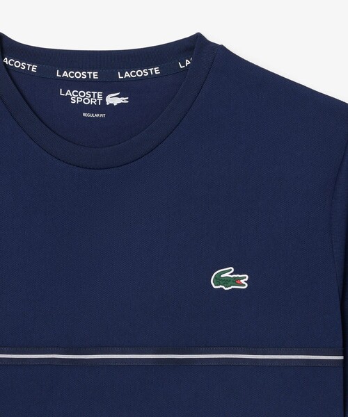 LACOSTE(ラコステ)の「UVカット ウルトラドライ バックプリント鹿の子地Tシャツ(Tシャツ/カットソー・メンズ・ホワイト/ネイビー・3/4/5)」の16枚目の写真