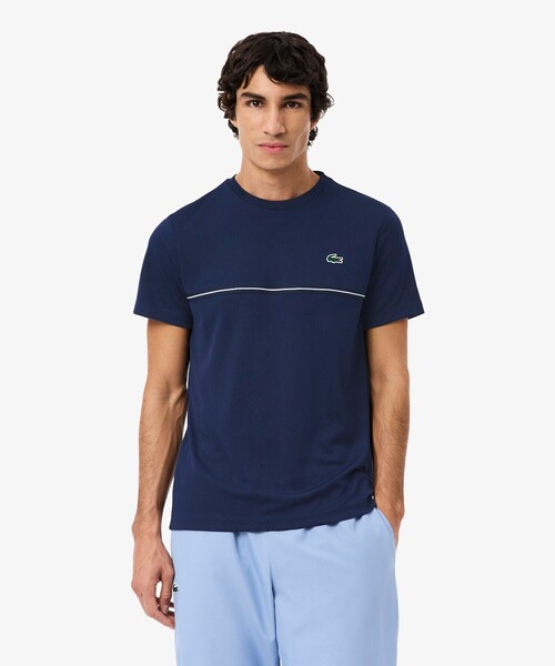 LACOSTE(ラコステ)の「UVカット ウルトラドライ バックプリント鹿の子地Tシャツ(Tシャツ/カットソー・メンズ・ホワイト/ネイビー・3/4/5)」の11枚目の写真