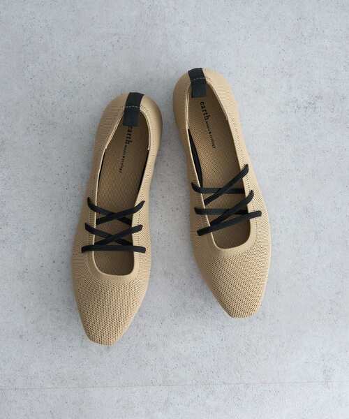 earth music&ecology（アースミュージックアンドエコロジー）の「レースアップニットバレーシューズ（パンプス・レディース・ブラック/ベージュ/グレー・S/L/M）」の14枚目の写真