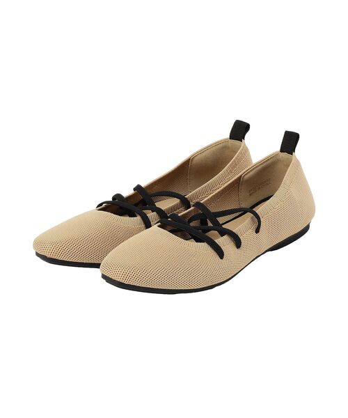 earth music&ecology（アースミュージックアンドエコロジー）の「レースアップニットバレーシューズ（パンプス・レディース・ブラック/ベージュ/グレー・S/L/M）」の10枚目の写真