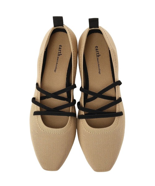 earth music&ecology（アースミュージックアンドエコロジー）の「レースアップニットバレーシューズ（パンプス・レディース・ブラック/ベージュ/グレー・S/L/M）」の16枚目の写真