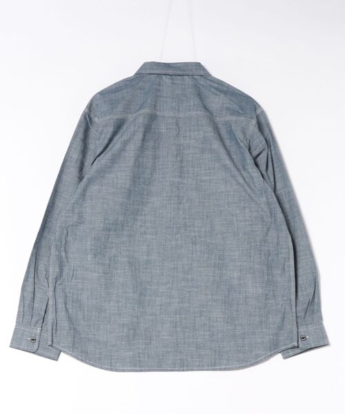 Mac-House(マックハウス)の「GENUINE Dickies コットンシャンブレー ダブルポケット 長袖ワークシャツ(シャツ/ブラウス・メンズ・オフホワイト/ブルー/ブラック・M/L/XL)」の12枚目の写真