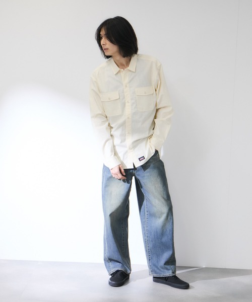 Mac-House(マックハウス)の「GENUINE Dickies コットンシャンブレー ダブルポケット 長袖ワークシャツ(シャツ/ブラウス・メンズ・オフホワイト/ブルー/ブラック・M/L/XL)」の15枚目の写真