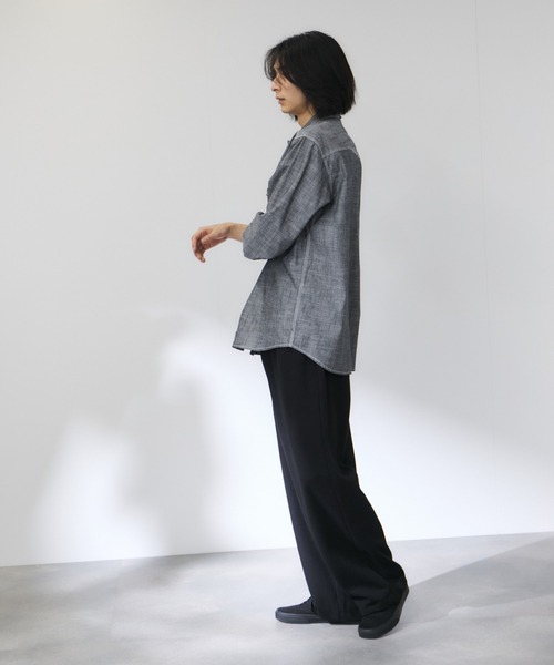 Mac-House(マックハウス)の「GENUINE Dickies コットンシャンブレー ダブルポケット 長袖ワークシャツ(シャツ/ブラウス・メンズ・オフホワイト/ブルー/ブラック・M/L/XL)」の20枚目の写真