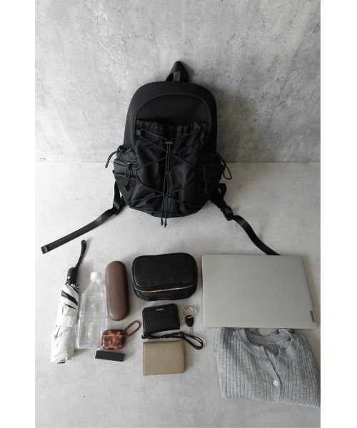 TRUNC（トランクエイティーエイト）の「Drowcord Back Pack / ドローコードバックパック（バックパック/リュック・レディース・ブラック・FREE）」の2枚目の写真