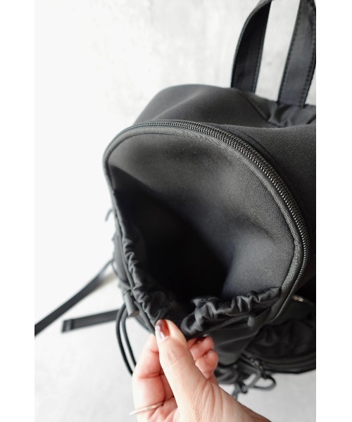 TRUNC（トランクエイティーエイト）の「Drowcord Back Pack / ドローコードバックパック（バックパック/リュック・レディース・ブラック・FREE）」の21枚目の写真
