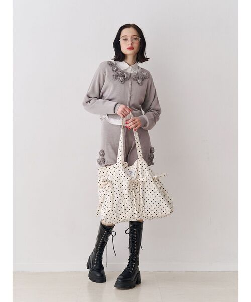 jouetie（ジュエティ）の「ハトメリボンビッグトート（トートバッグ・レディース・レッド/ブラウン/ブラック/オフホワイト・FREE）」の16枚目の写真