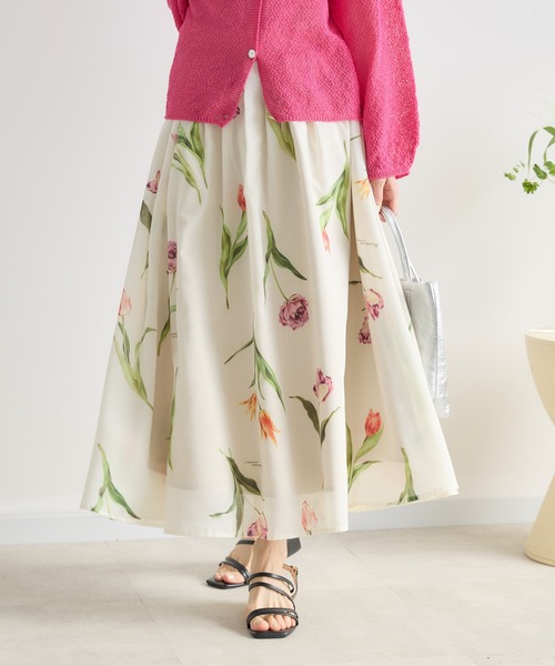 KATHARINE ROSS（キャサリンロス）の「【KATHARINE ROSS】チューリッププリントスカート（スカート・レディース・アイボリー/ネイビー・SMALL/MEDIUM）」の2枚目の写真