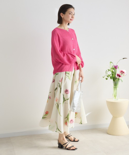 KATHARINE ROSS（キャサリンロス）の「【KATHARINE ROSS】チューリッププリントスカート（スカート・レディース・アイボリー/ネイビー・SMALL/MEDIUM）」の4枚目の写真